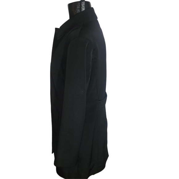 Anne Klein Black Mid Length Trench Coat M - Picture 5 of 7